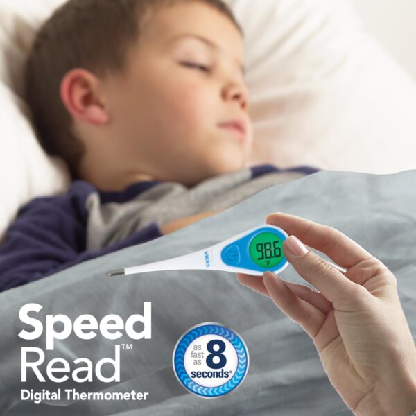 Vicks SpeedRead Digital Thermometer with Color-Coded Temperature Readings, Use as Oral Thermometer, Baby Rectal Thermometer or Under The Arm, Water Resistant, FSA and HSA Eligible - Image 4