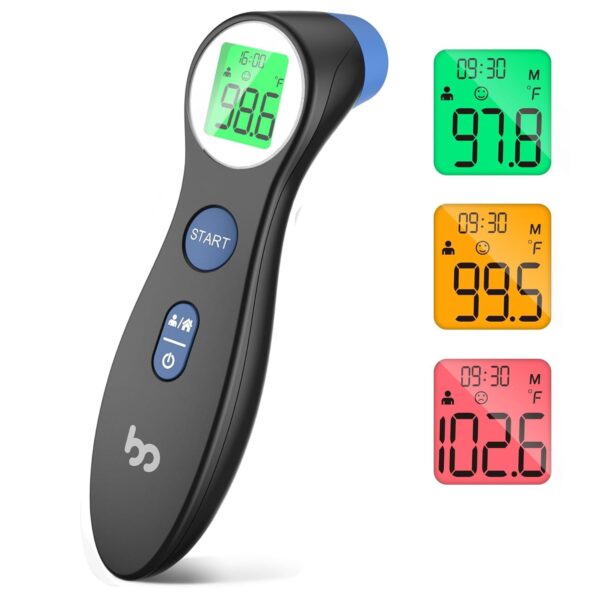 Forehead Thermometer for Adults and Kids, Digital Touchless Thermometer for Baby, Infants and Toddlers, 3 Color Fever Alarm, FSA HSA Eligible,1s Fast Accurate Reading, Non Contact