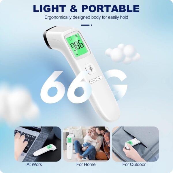 No-Touch Thermometer for Adults and Kids, Accurate Digital Baby Thermometer, FSA HSA Eligible, Fever Alarm & Silent Mode, 2 in 1 Forehead & Object Thermometer - Image 6