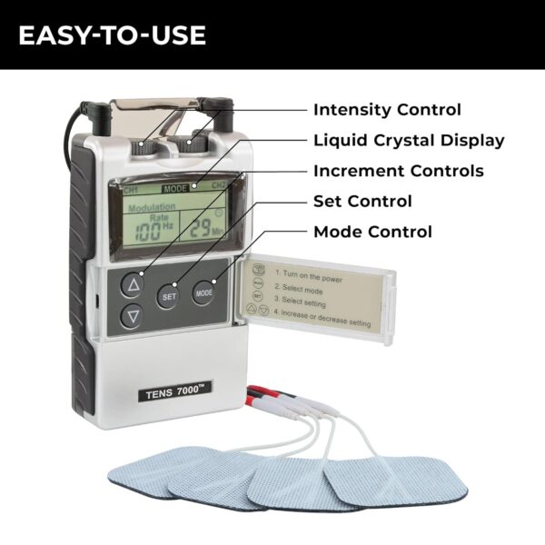 TENS 7000 Digital TENS Unit with Accessories - Muscle Stimulator Machine for Back Pain Relief, Sciatica, Neck, Nerve, Shoulder, Hip, Elbow, Muscle Pain Relief - Image 8