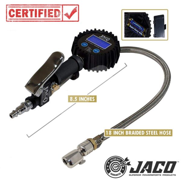 JACO FlowPro Digital Tire Inflator with Pressure Gauge - 200 PSI - Image 5