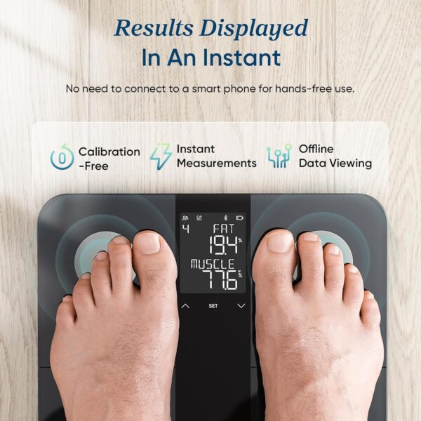 Etekcity Upgraded Smart Scale for Body Weight, FSA HSA Store Eligible, Bathroom Digital Scale with BMI, Body Fat, Muscle Mass, 13 Metrics with a Large Display, Support Offline Mode and Apps Connection - Image 7