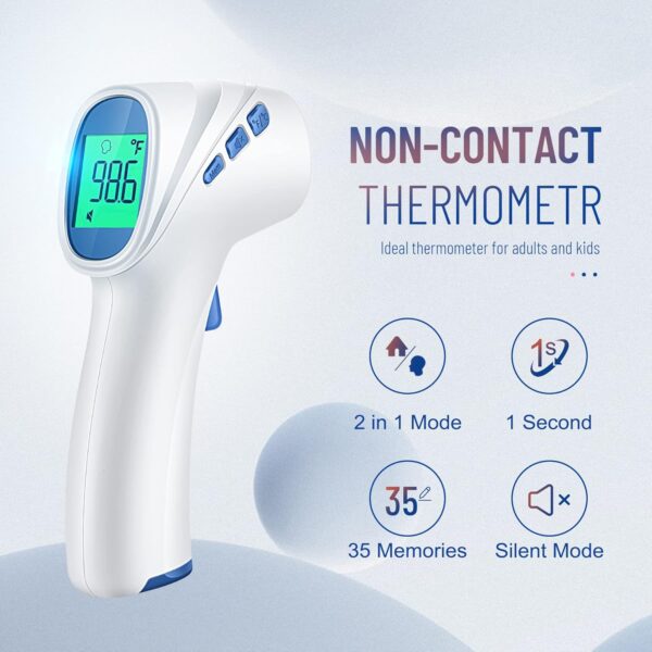 Forehead Thermometer for Adults and Kids, Digital Infrared Thermometer with Fever Alarm, FSA HSA Eligible, Fast Accurate Results, Easy to use - Image 2